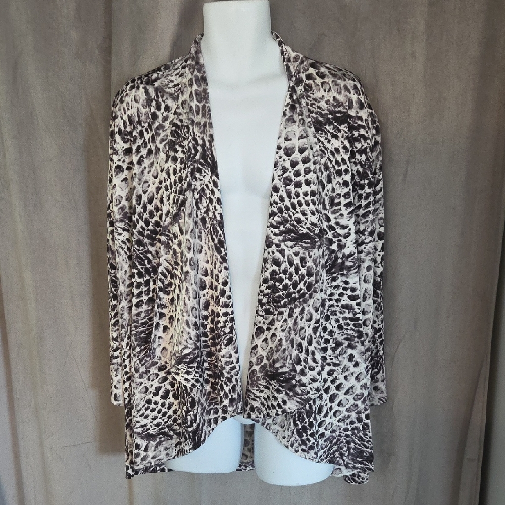 Anne Klein 2x  Animal Print Cardigan